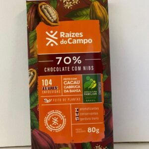 CHOCOLATE COM NIBS 70% CACAU 80g