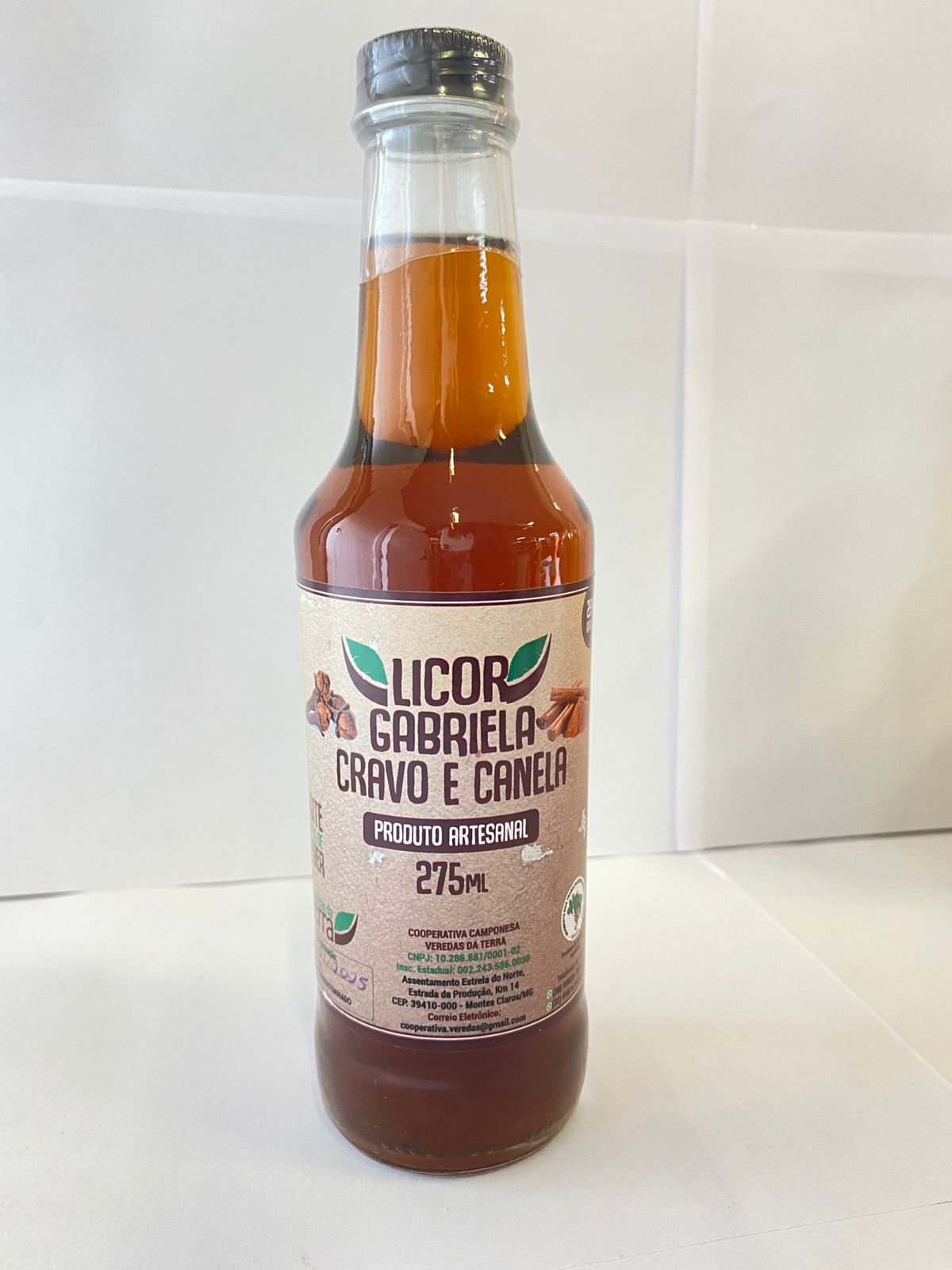 LICOR GABRIELA CRAVO E CANELA 275 ml LICOR ARTESANAL DE CRAVO E CANELA - 275ml