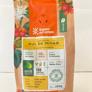 cafÉ especial sul de minas torrado em grÃo raizes do campo 250g