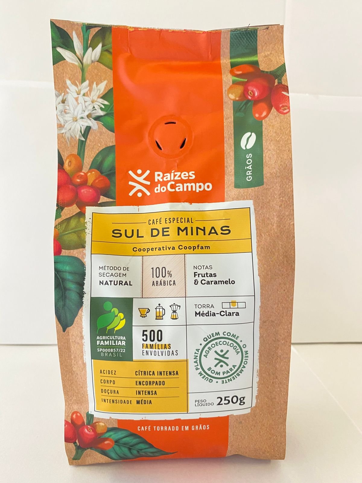 cafÉ especial sul de minas torrado em grÃo raizes do campo 250g cafÉ especial sul de minas torrado em grÃo raizes do campo 250g